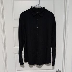 Express Black Casual Button Down Shirt